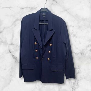 Lane Bryant Navy Blazer with Gold Accents